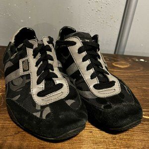 Coach Women's size 9 M Black Signature Logo Lace Up Sneakers Tennis Shoe Kinsley